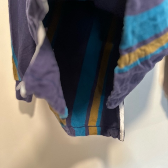 Vintage 90s Rugby Men’s Sz: M Penguin Club Navy Teal Gold Vertical Stripe Polo. - Picture 10 of 10